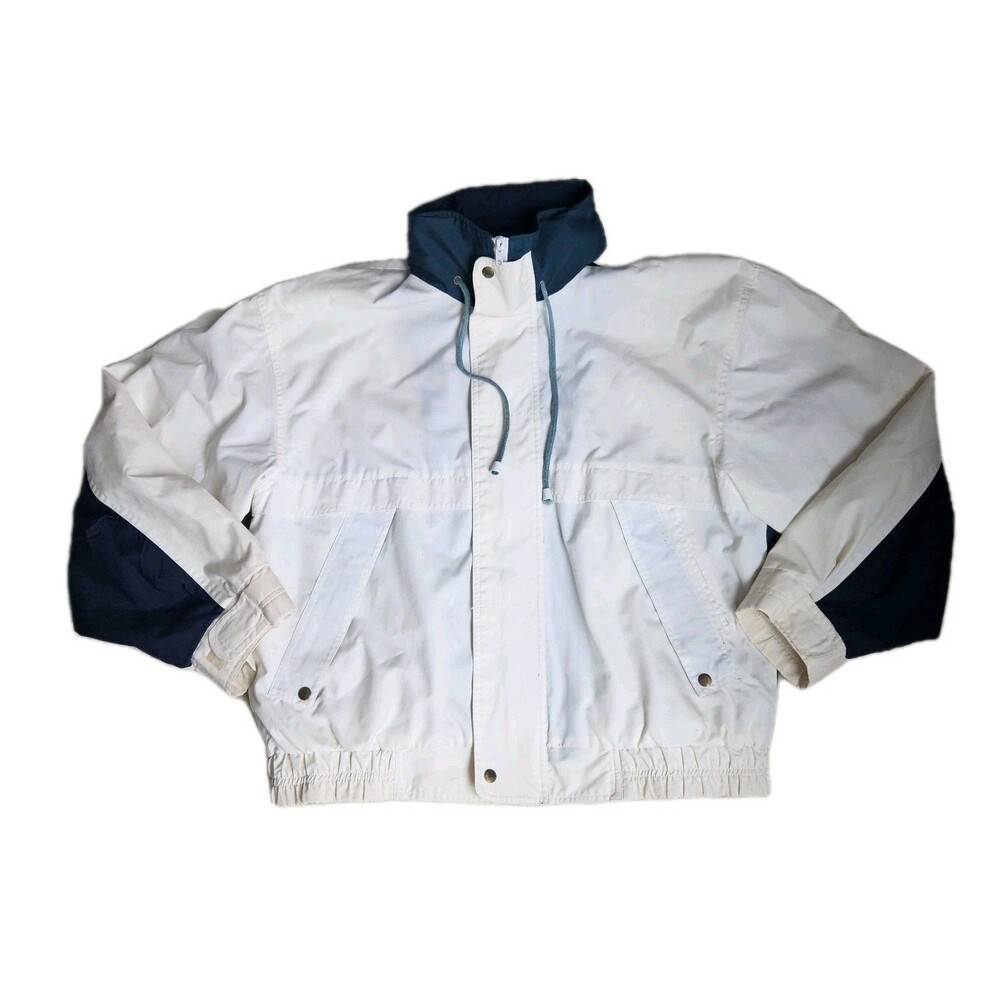 Vintage Island Image Men's Size Large Nautical Windbreaker Jacket Grandpacore
